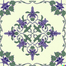 purple green flowers pattern