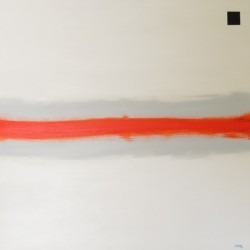 Orange Horizon on Gray. Sunset 