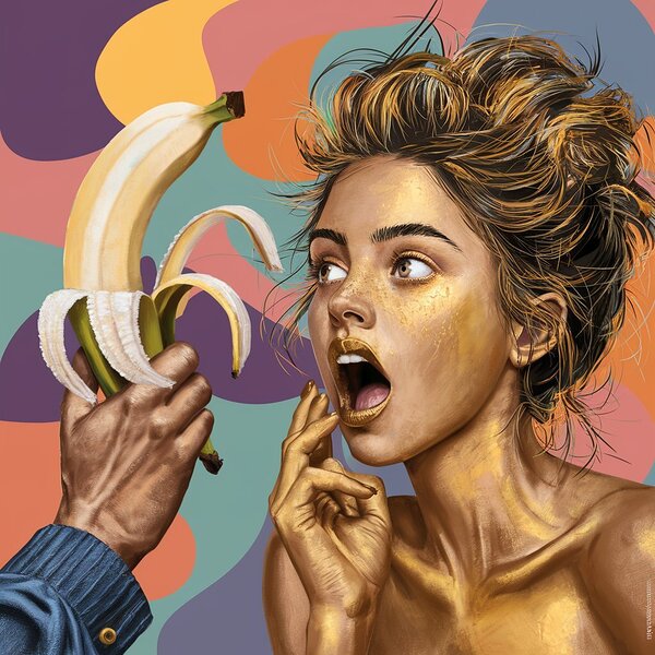 a captivating illustration featuring a young woman Print