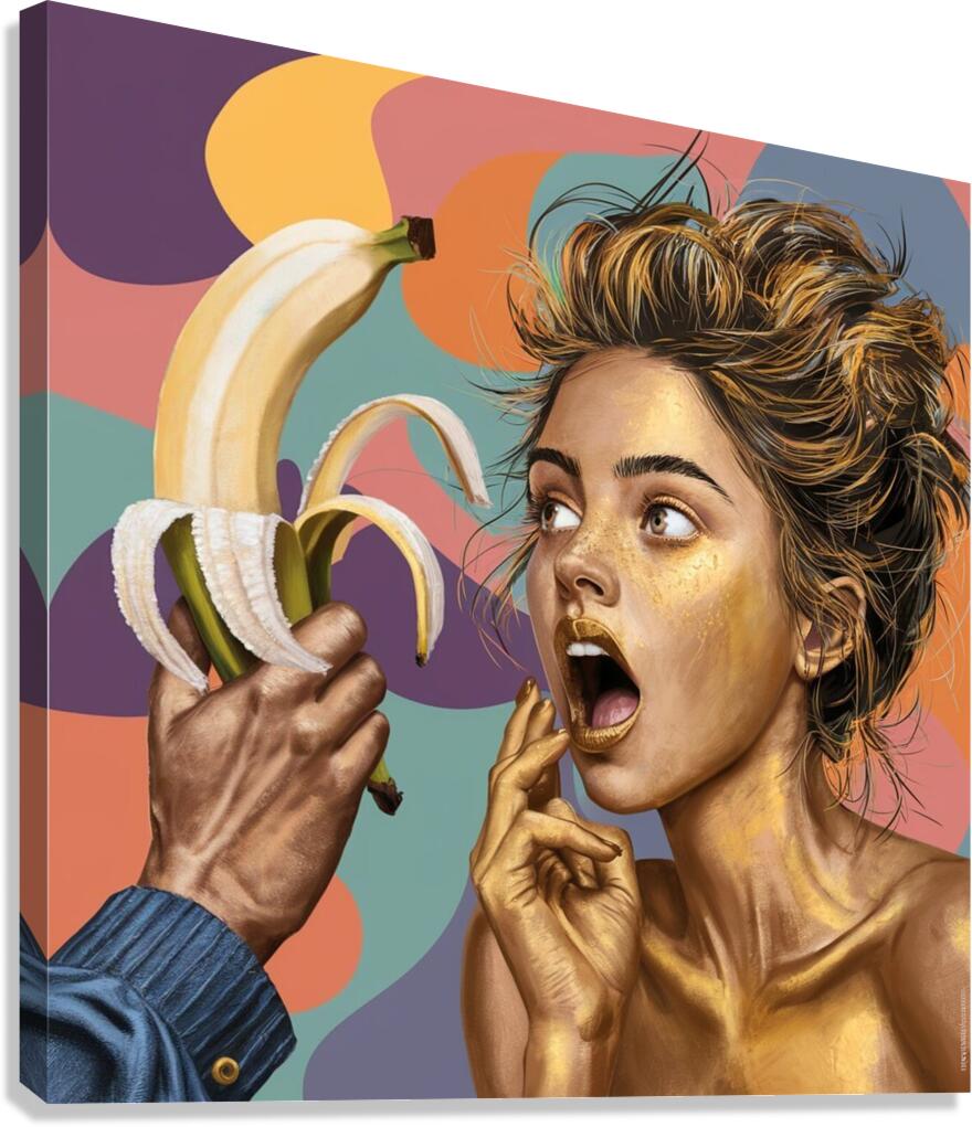 a captivating illustration featuring a young woman Canvas Print