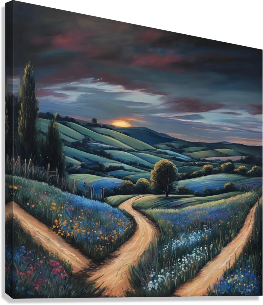 A tranquil countryside scene at golden hou Canvas Print