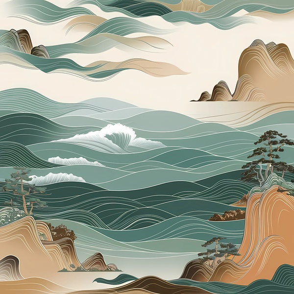 Waves of Tranquility: A Timeless Flow Print
