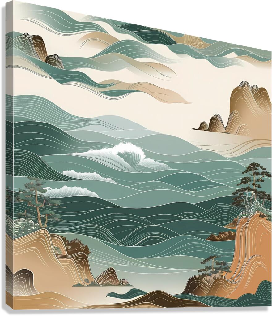 Waves of Tranquility: A Timeless Flow Canvas Print