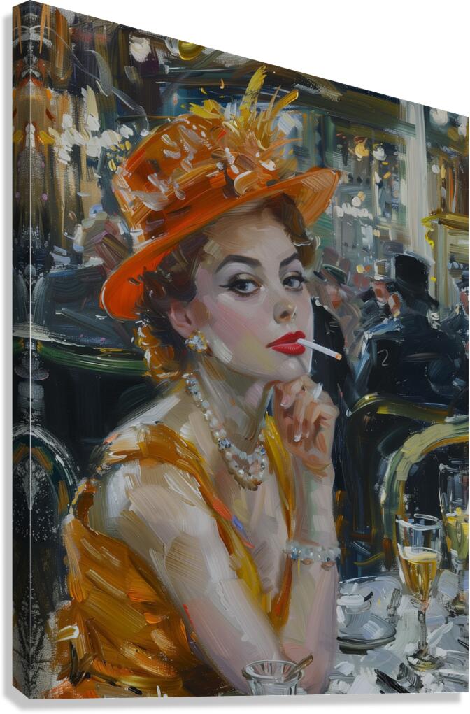 Lady Cafe Canvas Print