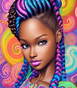 Intricately Rendered Dark Brown Skin Goddess