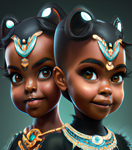 Two Adorable Brown Princesses Black