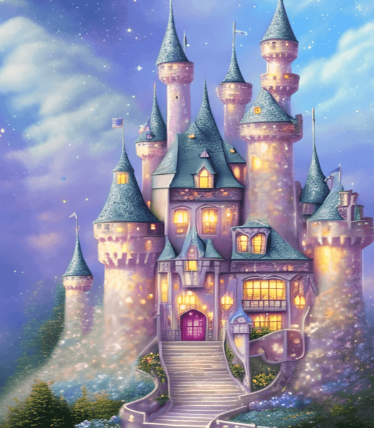 Fairytale Castle In The Clouds Print