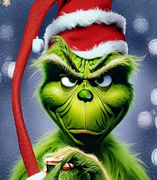 The Grinch Drinking Coffee Print