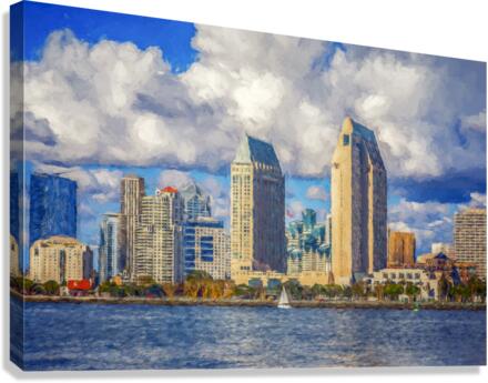 A Cloudy Skyline Painterly Canvas Print