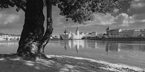 Walking through old Prague Charles Bridge Czech Republic