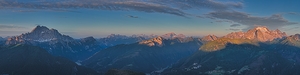 Sunrise at Dolomites Shining Marmolada Mountain - Italy