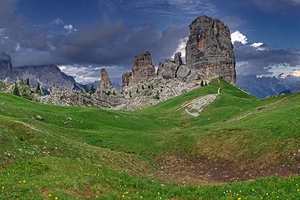 Cinque Torri Evening before Storm Dolomites Italy