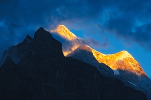Red Sunrise in Himalayas  India