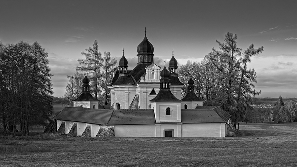 Pilgrimage Church of the Holy Trinity - Bohemia - BW Print