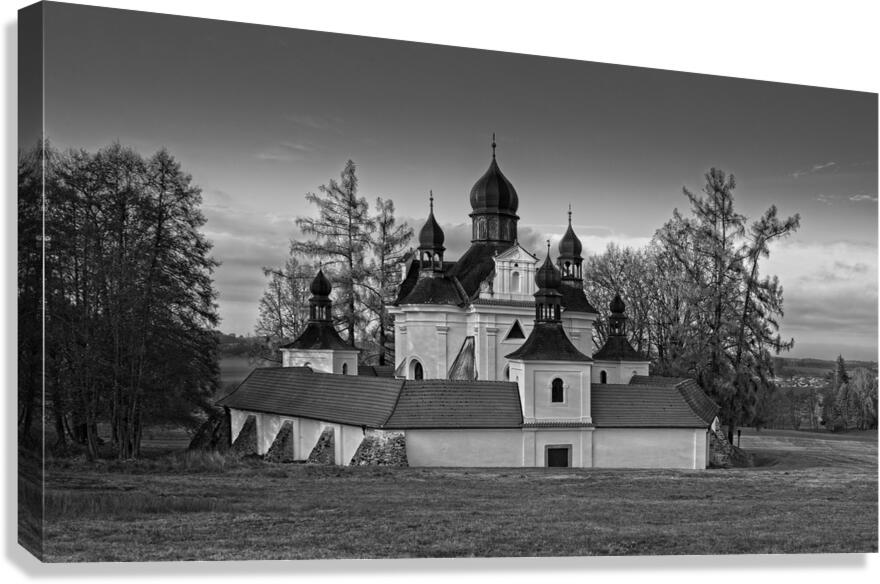 Pilgrimage Church of the Holy Trinity - Bohemia - BW Canvas Print