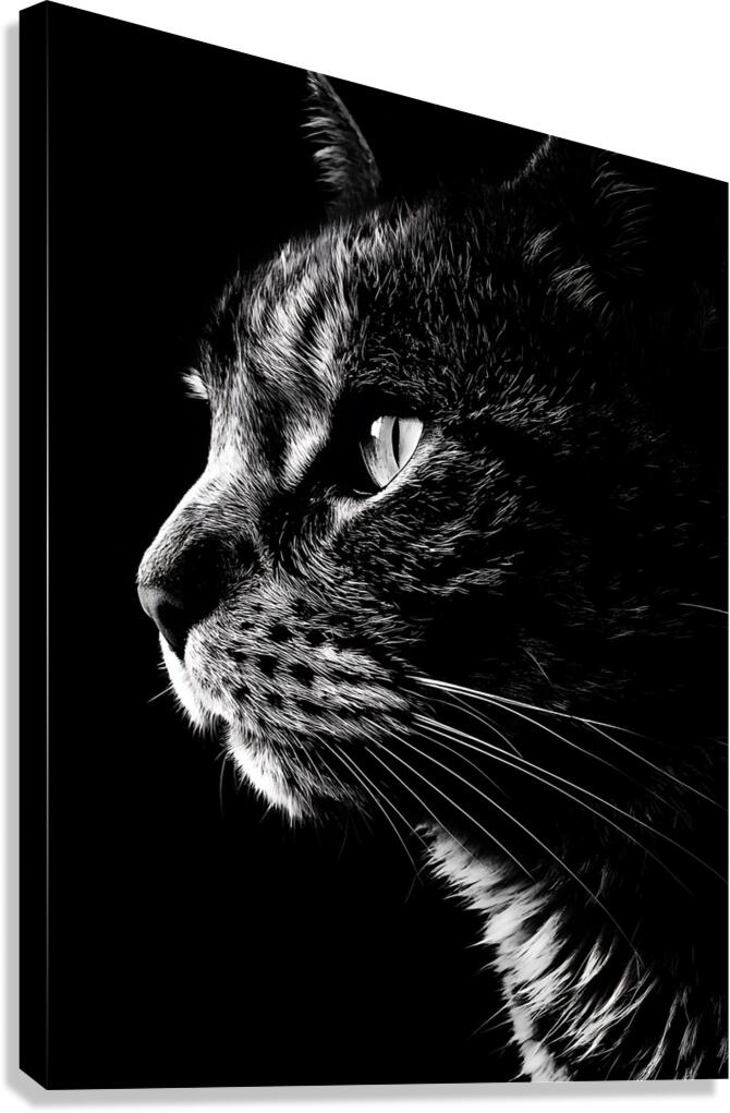 Monochrome Cat  Canvas Print