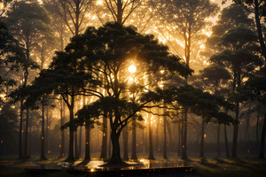 Sunsets Embrace Raindrop Elegance