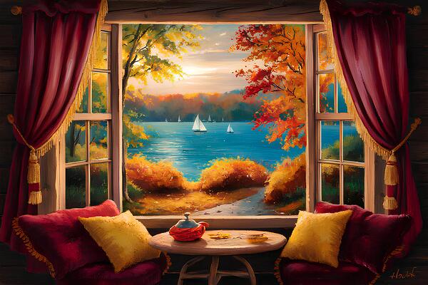 Cozy Lakeside View Print