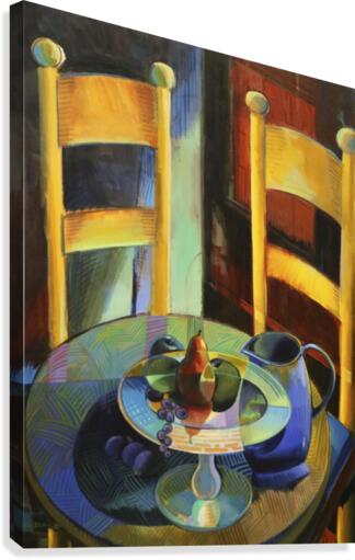 Two Chairs One Table Canvas Print