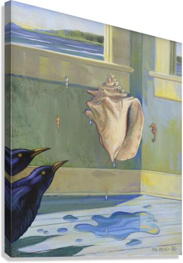 floating_conch_shell_mr_atomic Canvas Print