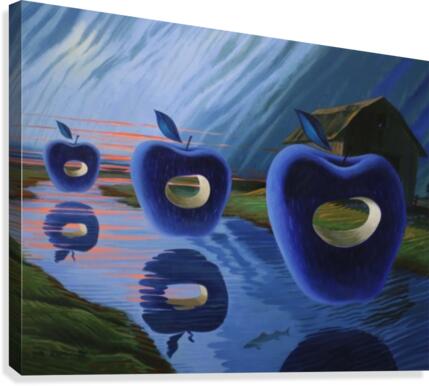 Three Floating Apples Canvas Print