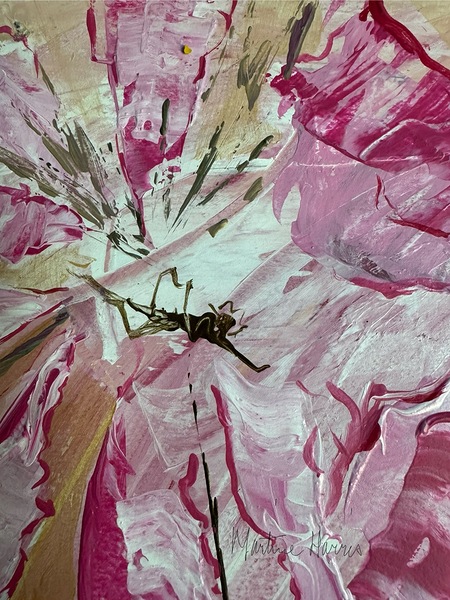 Diving in a giant Pink Flower by Martine Harris