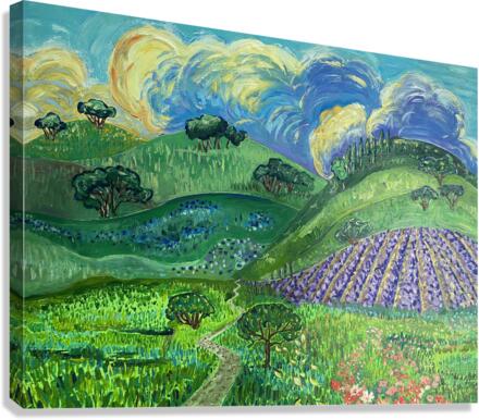Clouds behindHills. Canvas Print
