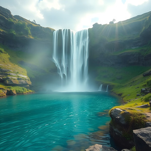 Discover the Beauty of Waterfalls Amidst Mountains and Clouds