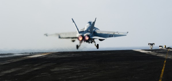 Pictorem.com :: An F-A-18F Super Hornet launches off the flight deck of ...