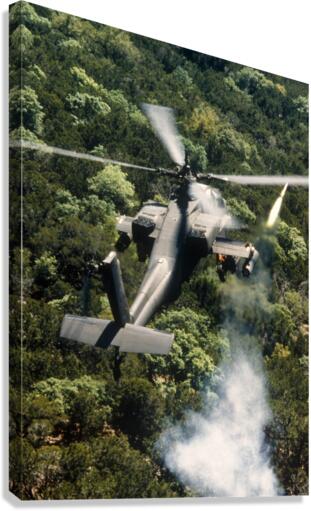 Apache Helicopter Firing Canvas Print
