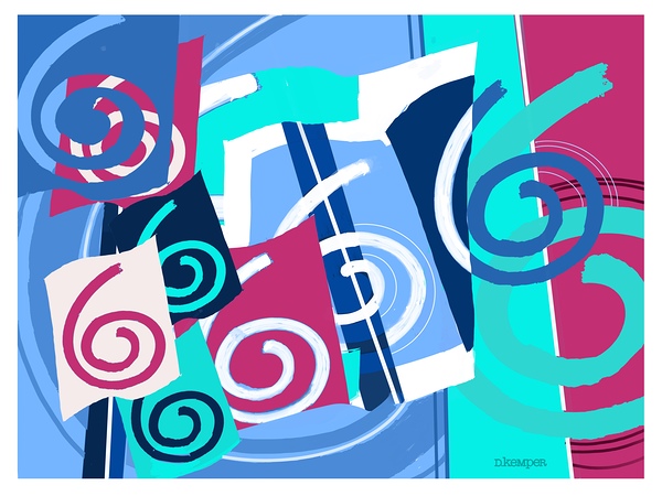 Alphabet Abstractions Numeral 6 by D Kemper