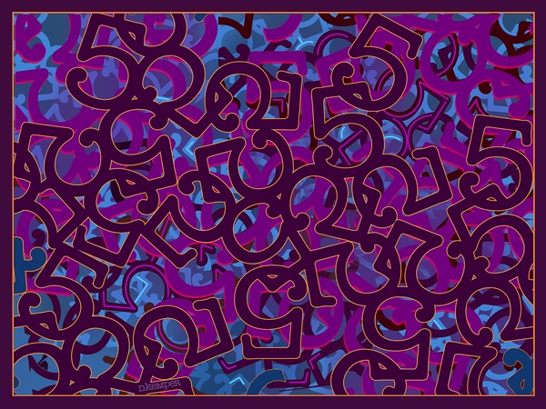 Alphabet Abstractions Numeral 5 by D Kemper
