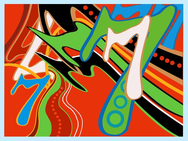 Alphabet Abstractions Numeral 7 by D Kemper
