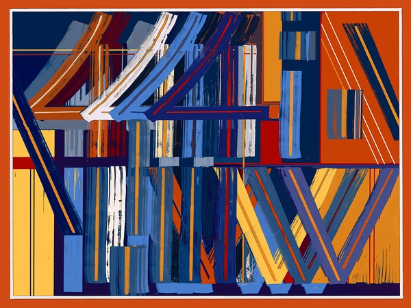 Alphabet Abstractions Numeral 4 by D Kemper