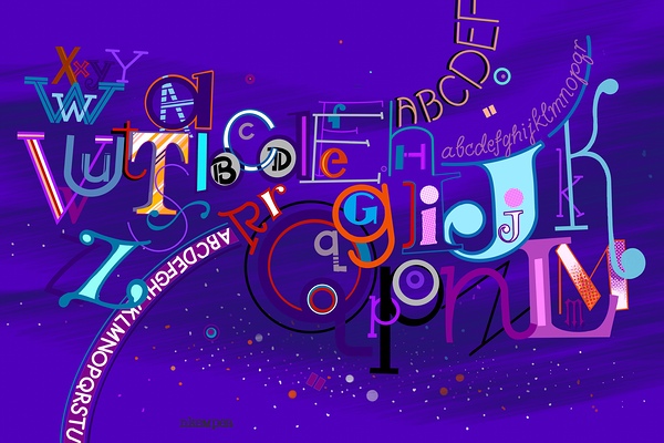 26 Letters Unfettered in a Purple Sky by D Kemper
