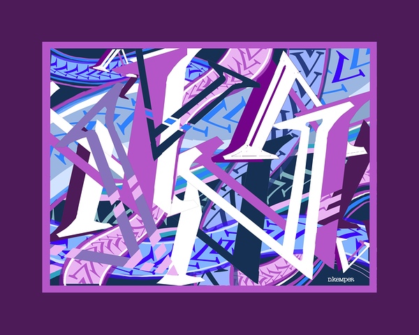 Alphabet Abstractions 22 letter V by D Kemper