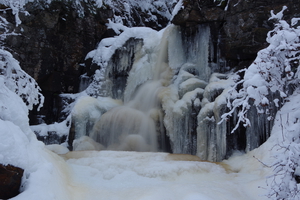 Icy waterfall at triplefalls