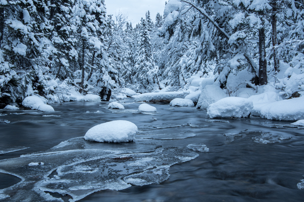 calm frozen river by Dustin Carroll