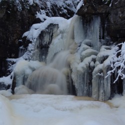 Icy waterfall at triplefalls