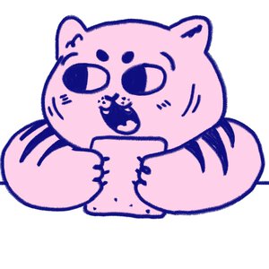 cat eats bread