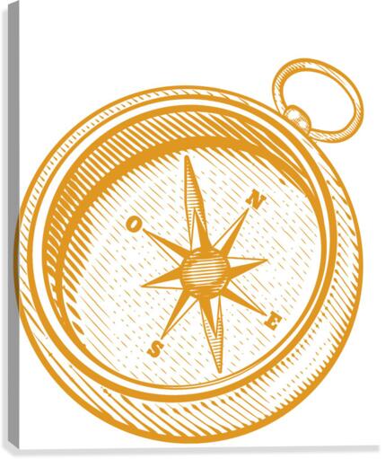 gold hand compass Canvas Print