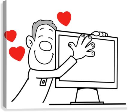Love Computer Canvas Print