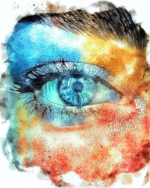 Blue Eye Watercolor Print