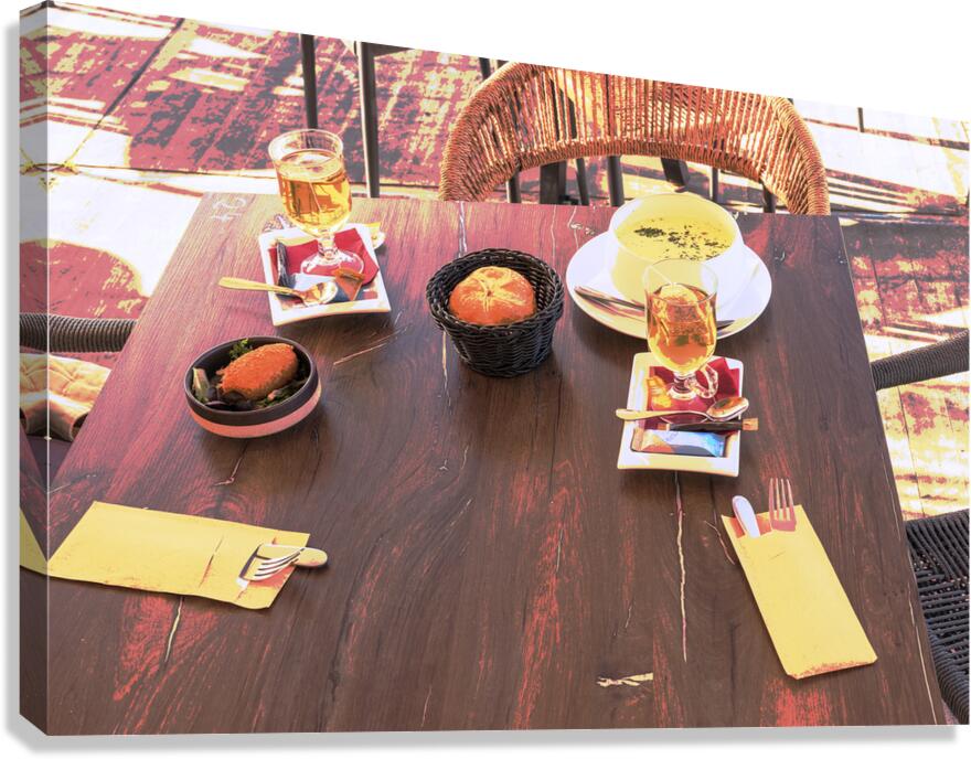 At the table Canvas Print