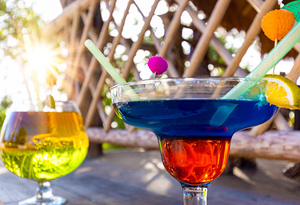 Cozumel tourist ocean promenade cafes and restaurants offering scenic landscape views of Cozumel and national Mexican food and drinks