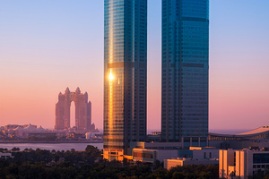 UAE United Arab Emirates Abu Dhabi downtown panorama and financial center skyline