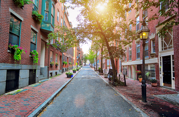 Boston Beacon Hill at sunset by Elijah Lovkoff