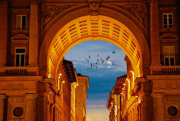Piazza della Repubblica square in Florence Italy by Elijah Lovkoff