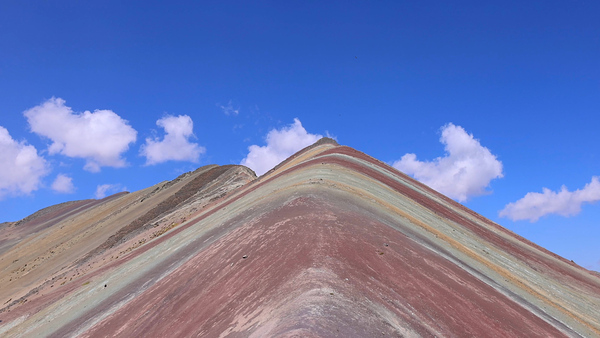 Peru Cusco scenic landscape Rainbow mountain of 7 colors near Sacred Valley and Ausangate Glacier by Elijah Lovkoff