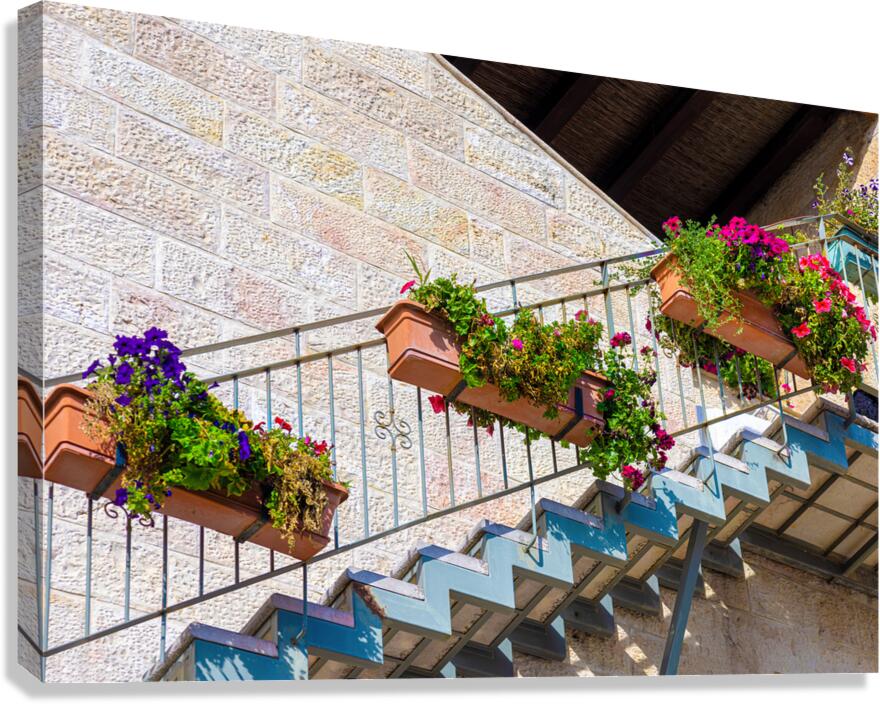 Israel Jerusalem old narrow streets of Nahlaot historic neighborhood with many small synagogues Canvas Print